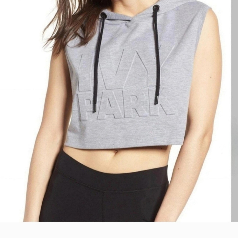 Ivy Park Gray Sleeveless Hoodie Top